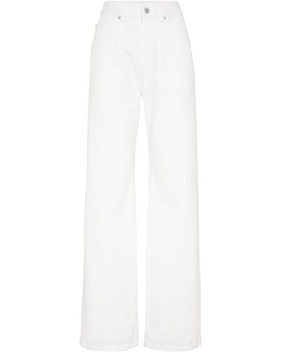 Brunello Cucinelli Cotton-linen Jeans - White