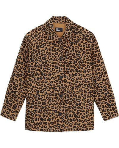 The Kooples Wool-blend Leopard Print Jacket - Brown