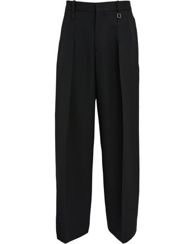 WOOYOUNGMI Wool Double-pleat Tailored Pants - Black