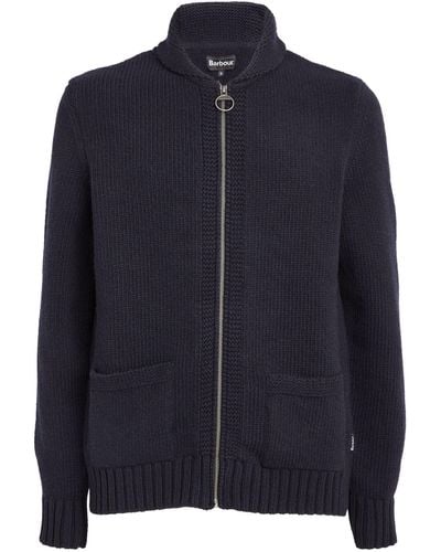 Barbour Wool Felton Zip-up Sweater - Blue