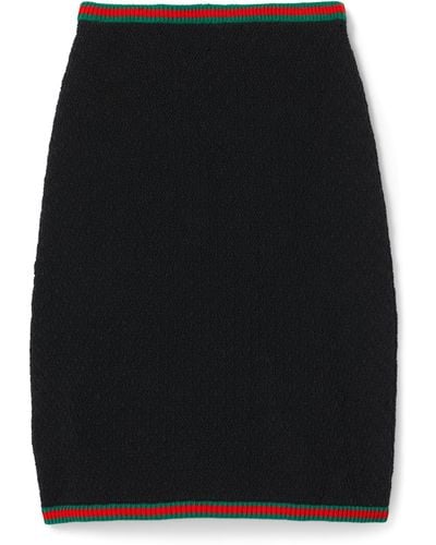 Gucci Web Stripe Midi Skirt - Black