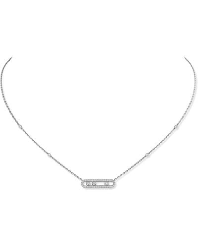 Messika White Gold And Diamond Baby Move Classique Pavé Necklace - Natural