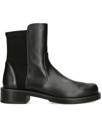 Stuart Weitzman Leather 5050 Bold Ankle Boots 40 - Black