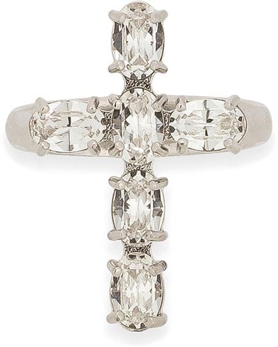 Dolce & Gabbana Embellished Cross Ring - Metallic