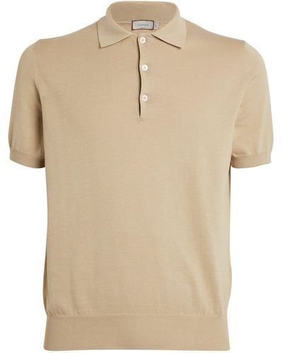 Canali Cotton Piqué Polo Shirt - Natural
