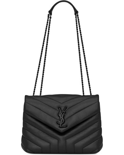Saint Laurent Small Loulou Matelassé Leather Shoulder Bag - Black