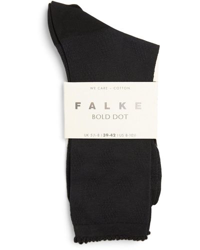FALKE Organic Cotton-blend Bold Dot Socks - Black