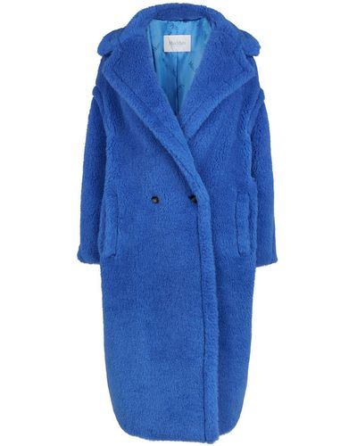Max Mara Teddy Bear Icon Blue Wool Coats