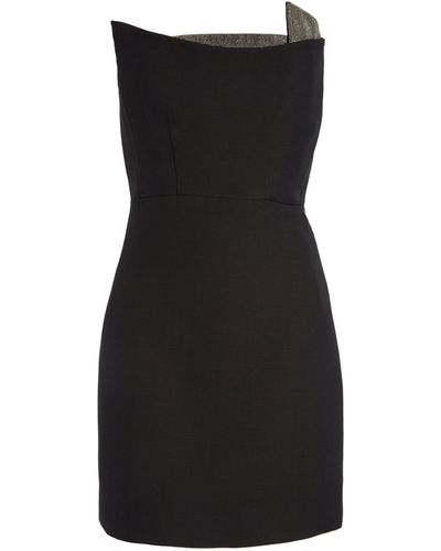 Roland Mouret Wool-silk Embellished Mini Dress - Black