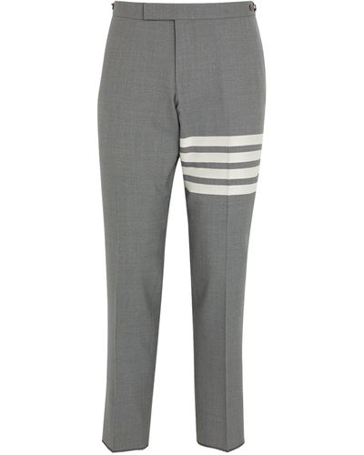 Thom Browne 4-bar Stripe Tailored Trousers - Grey