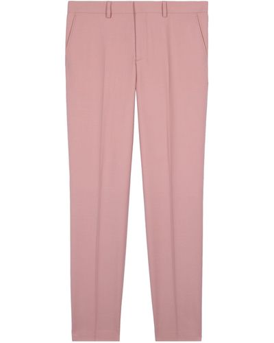 The Kooples Wool-blend Straight Trousers - Pink