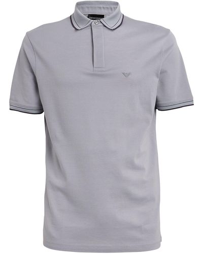 Emporio Armani Contrast-trim Polo Shirt - Grey