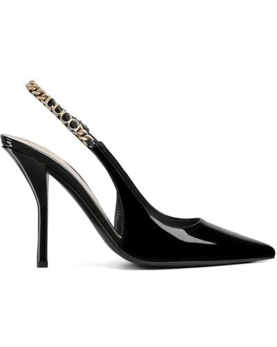 Gucci Patent Leather Signoria Slingback Court Shoes 105 - Black