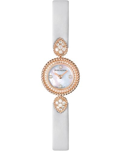 Boucheron Rose Gold And Diamond Serpent Bohème Watch 18mm - White