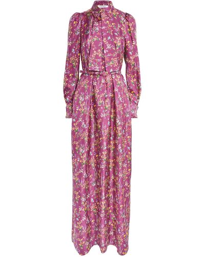 Max Mara Silk Floral Maxi Dress - Pink