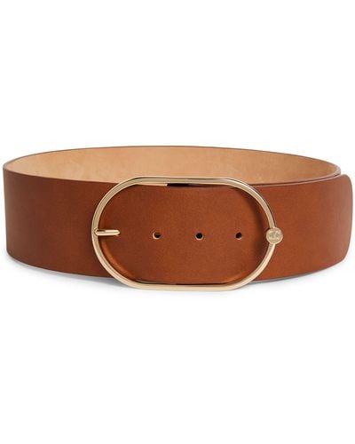 Max Mara Wide Leather Belt - Brown