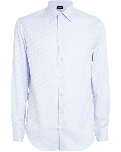 Emporio Armani Cotton Jacquard Shirt - Blue