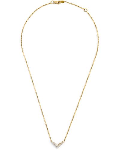 Melissa Kaye Yellow Gold And Diamond Aria V Necklace - Metallic