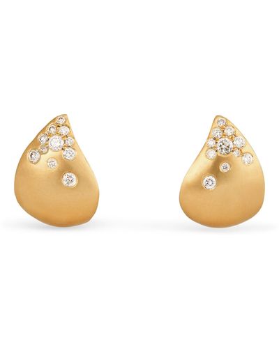 Nada Ghazal Yellow Gold And Diamond Fuse Elegance Drop Earrings - Metallic
