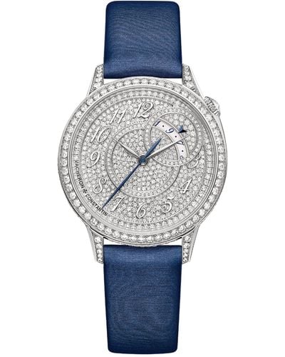 Vacheron Constantin White Gold And Diamond Egérie Watch 20.8mm - Blue