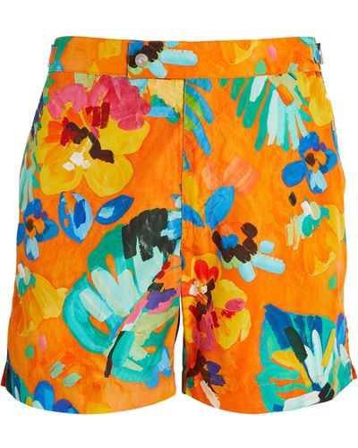 Polo Ralph Lauren Printed Monaco Swim Shorts - Orange