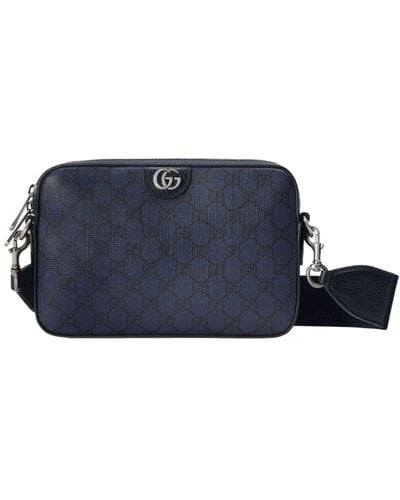 Gucci Gg Supreme Ophidia Shoulder Bag - Blue