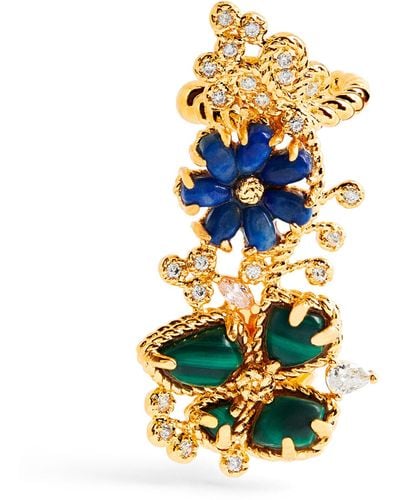 Zimmermann Gold-plated Brass And Mixed Stone Bloom Single Earring - Blue
