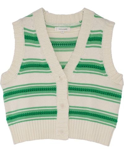 Chinti & Parker Crochet Jumper Vest - Green