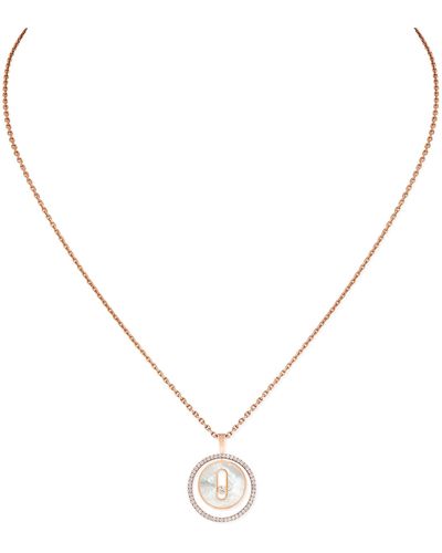Messika Rose Gold, Diamond And Mother-of-pearl Lucky Move Necklace - Metallic