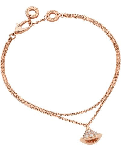 BVLGARI Rose Gold And Diamond Divas' Dream Bracelet - Metallic
