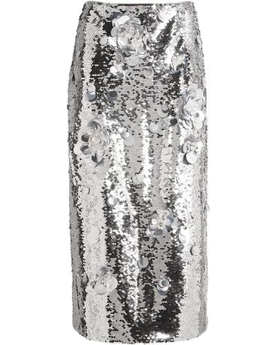 Carolina Herrera Sequin-embellished Midi Skirt - Metallic