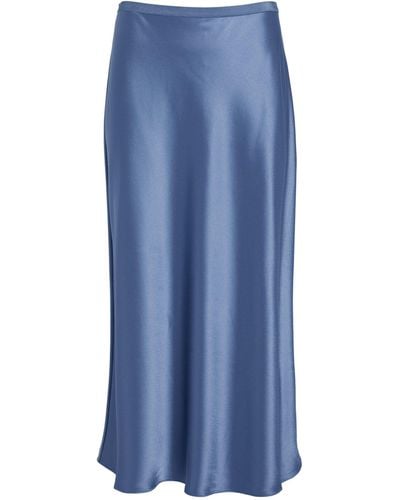 Polo Ralph Lauren Satin Amla Midi Skirt - Blue