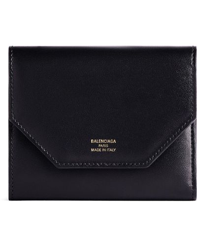 Balenciaga Leather Envelope Bifold Wallet - Black
