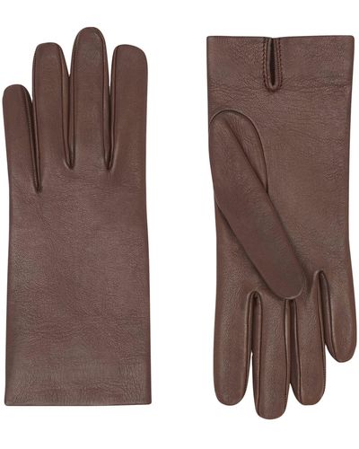 Saint Laurent Lambskin Gloves - Brown