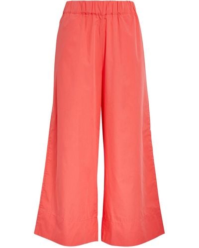 MAX&Co. Cotton Poplin Cropped Trousers - Red