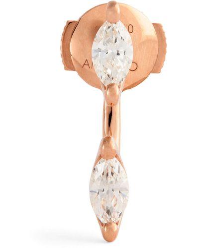 Anita Ko Rose Gold And Marquise Diamond Orbit Single Earring - Metallic