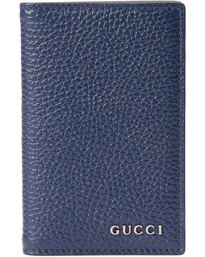 Gucci Grained Leather Long Card Holder - Blue