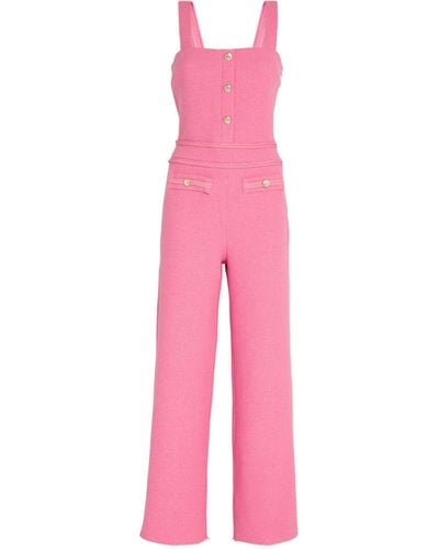 Maje Tweed Jumpsuit - Pink
