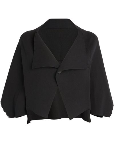 Issey Miyake Cropped Campagne Cardigan - Black