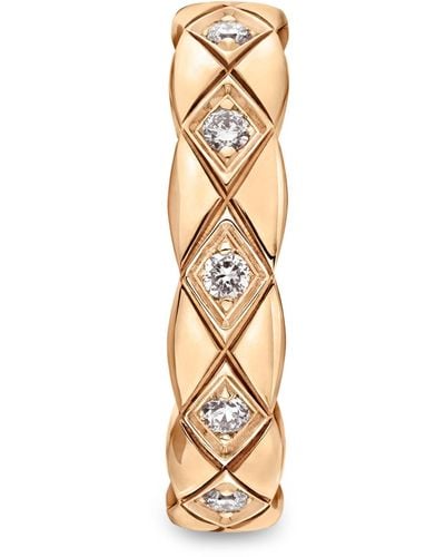 Chanel Beige Gold And Diamond Coco Crush Single Earring - Metallic