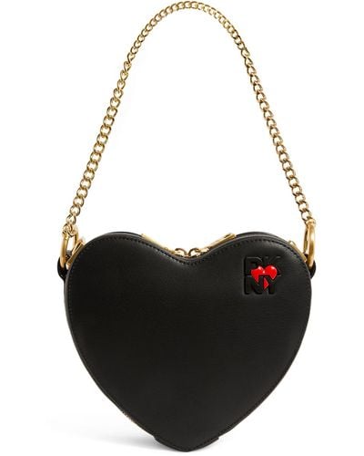 DKNY Leather Heart Of Ny Shoulder Bag - Black