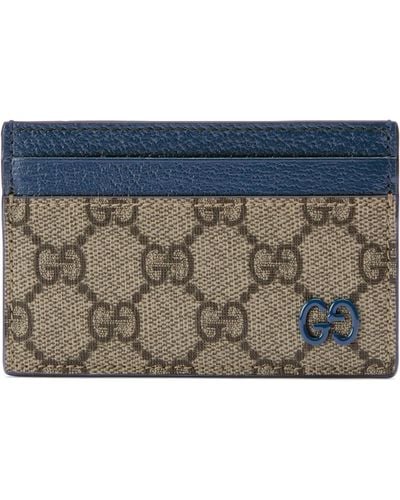 Gucci Canvas Gg Supreme Card Holder - Blue