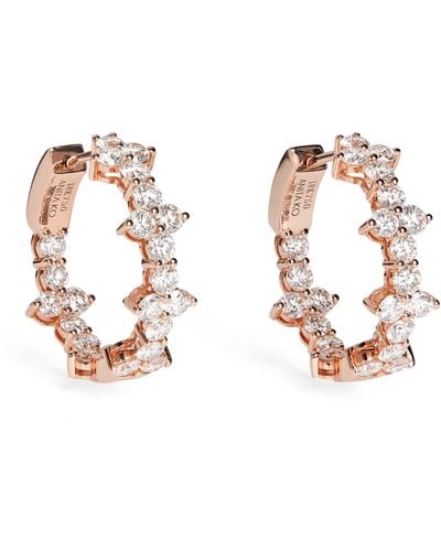 Anita Ko Rose Gold And Diamond Vivi Hoop Earrings - White