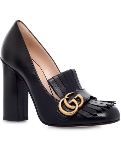 Gucci Marmont Fringed Loafer Heels 105 - Black