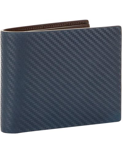 Dunhill Leather Billfold Carbon Fibre Wallet - Blue