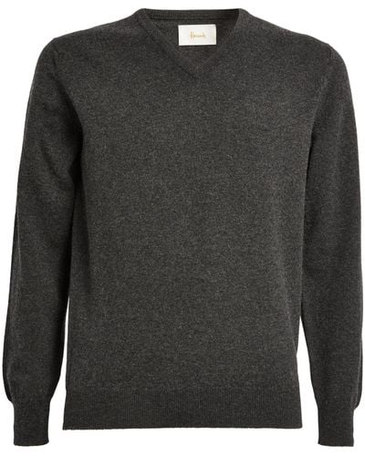 Harrods Cashmere V-neck Sweater - Black