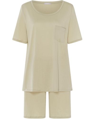 Hanro Cotton Shorts Deluxe Pajama Set - Green