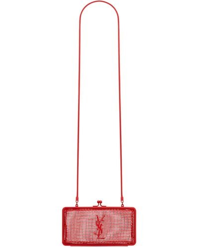 Saint Laurent Small Cage Evening Cross-body Bag - Red