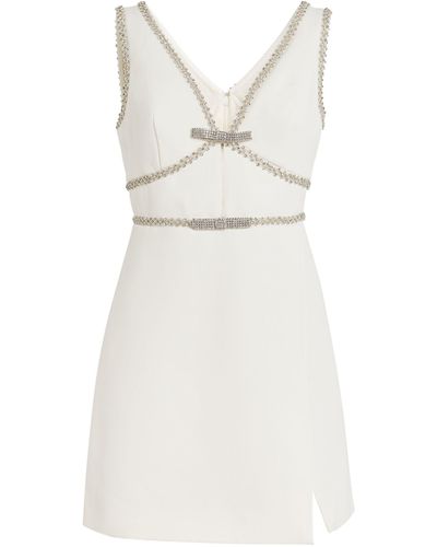 Self-Portrait Crystal-embellished Mini Dress - White
