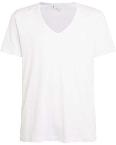 Sunspel Sea Island Cotton V-neck T-shirt - White